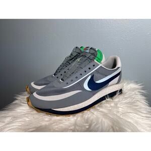 Nike Mens 10 LDWaffle DH3114 001 Sacai x Clot Cool Grey Green Size 10 No Laces